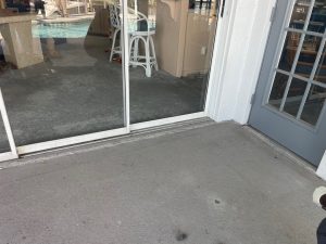 Pool Deck lifted using poly