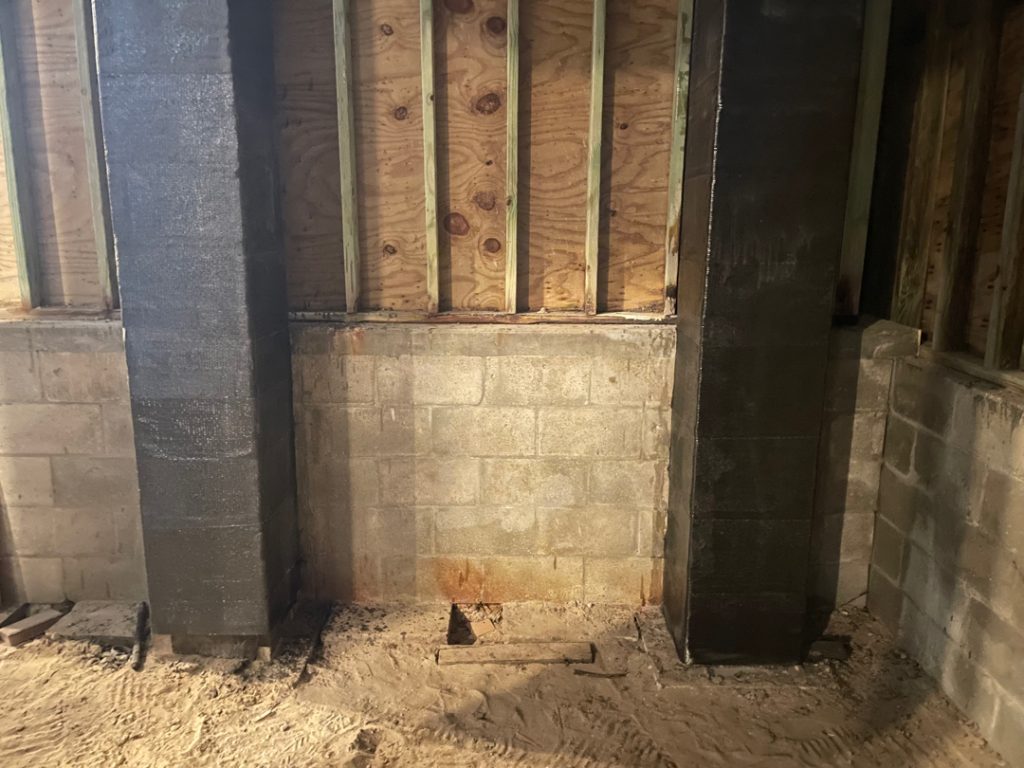 repaired concrete column poly fiber