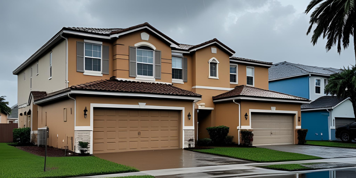 House in the rain