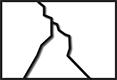 White background with diagonal spreading crack.